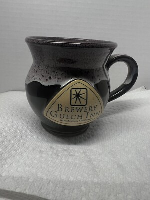 Deneen Brewery Gulch Inn Mendocino Coffee Mug Black Art Pottery
