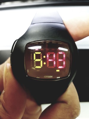 Collectible Vintage Cityzen Independent 1481010 LED Digital Watch Matte Black 