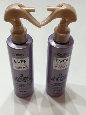 L'Oreal Paris EverPure Sulfate Free Glossing Shower Acidic Glaze PH 6.7oz 2 Pack