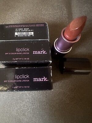 3x Avon mark. Lipclick SPF15 Color Shine Lipstick GINGER SNAP  NIB Discontinued