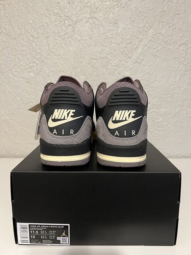 Pre-owned Jordan Size 11.5 - A Ma Maniére X Air  3 Retro Black Violet Ore W