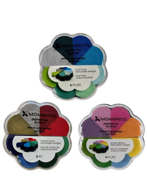 Momenta Removable Wedges Pigment Ink Pad - Set of 3 (Pastel, Rainbow, Cool Tones