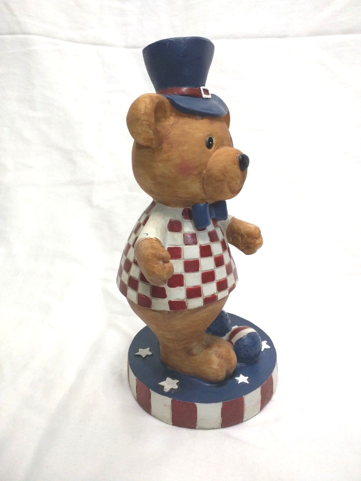 Larger Hobby Lobby 2010 Patriotic 4th Of July Ceramic Bear Statue Figurine 9