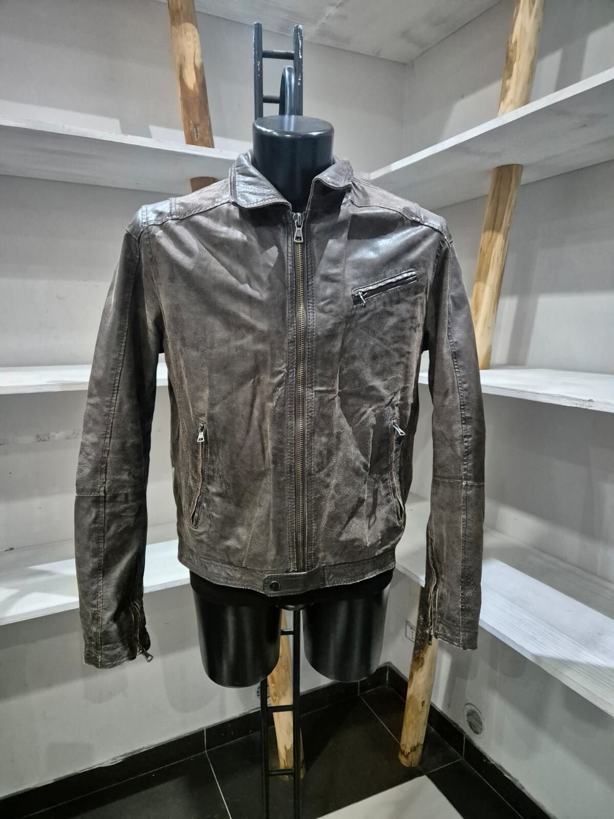 Conbipel Men's Genuine Leather Jacket Size 50 Brown XYR581L Conbipel Men's Genuine Leather Jacket Size 50 Brown XYR581L