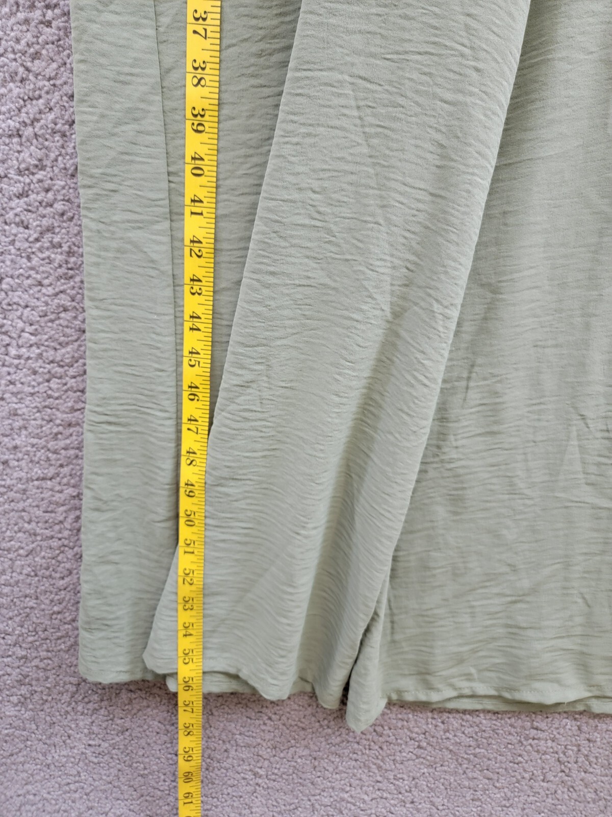 VINCE CAMUTO Flutter Sleeve Crop Wide Leg Jumpsuit Women's L Olive Mist Zip Back - Picture 10 of 18