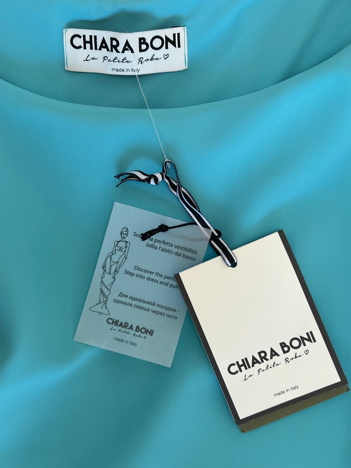 Pre-owned Chiara Boni Siglumi Peplum Dress 10u.s./46it Turquoise Msrp$750 In Blue
