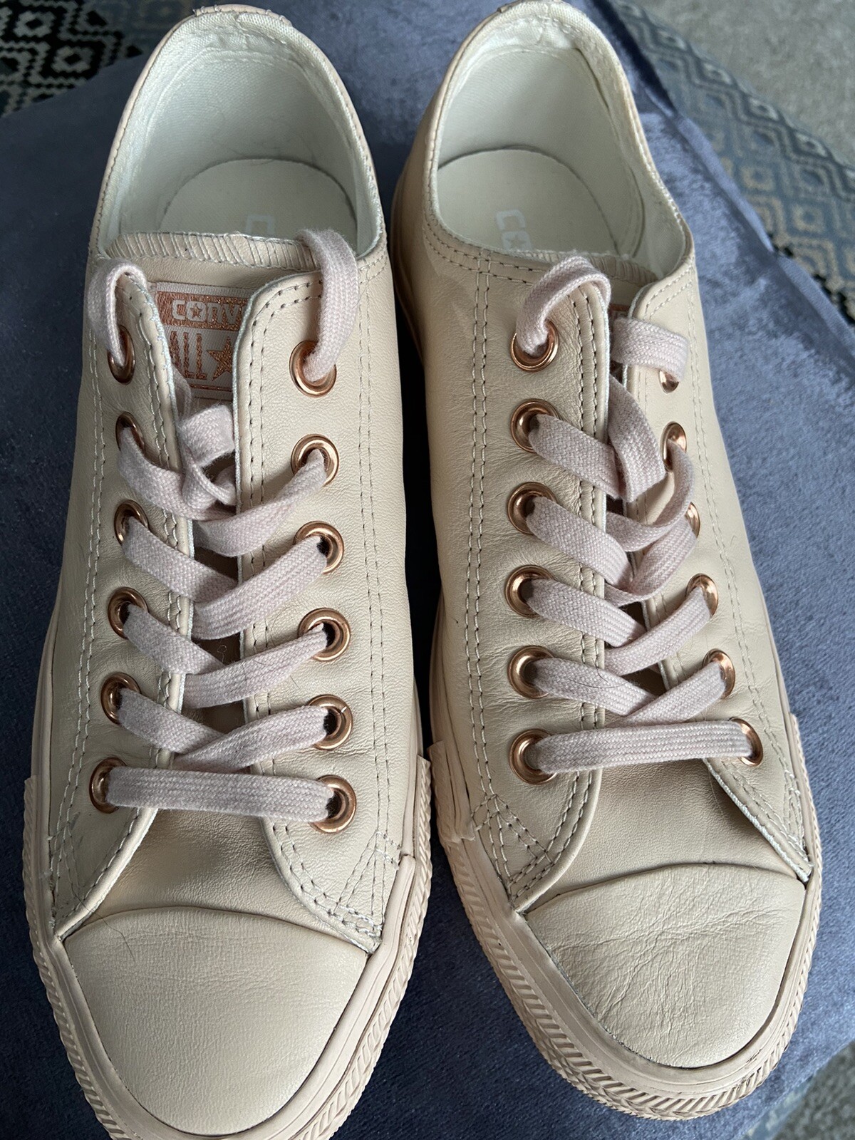 converse all star low leather pastel rose tan rose gold