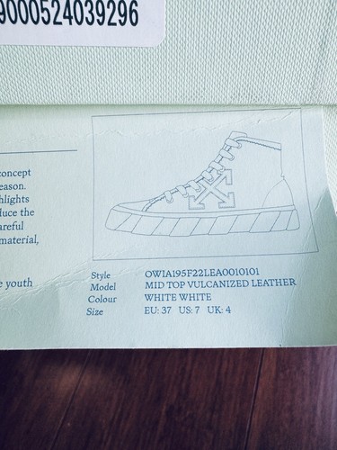Pre-owned Off-white Final  Women High Vulcanized Logo-appliquéd Leather Sneakers Eu37 Us 7