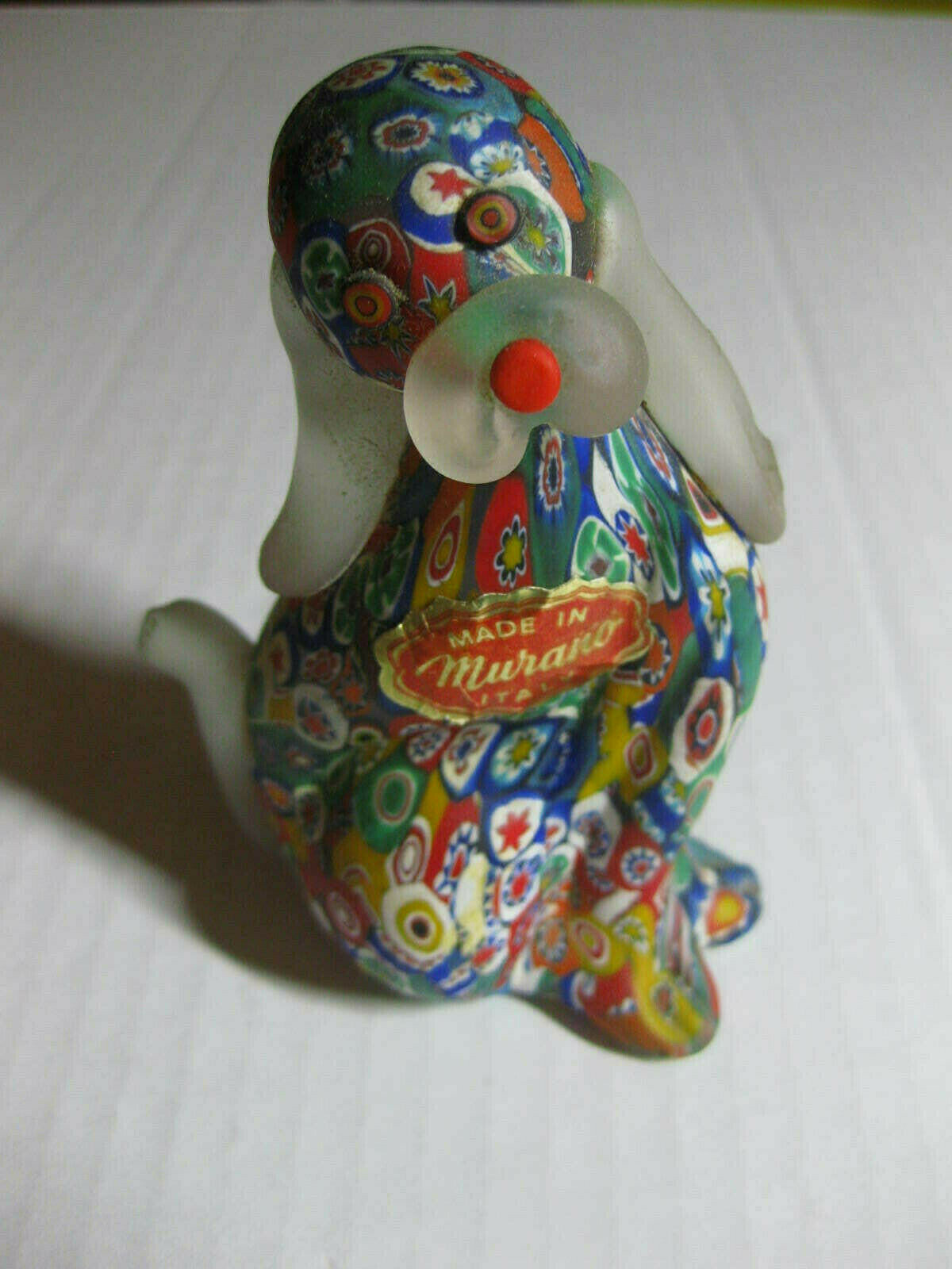 HANDMADE Vintage Millefiori Art Glass DOG Figurine ...