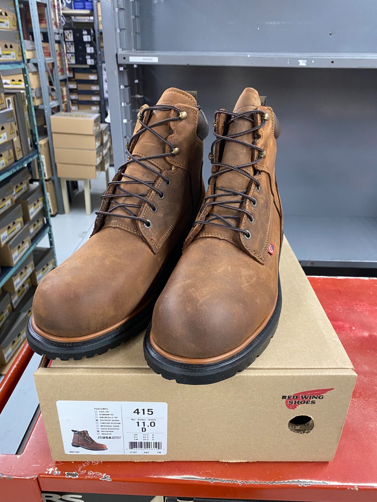 Pre-owned Red Wing Shoes Red Wing - 415 Dynaforce - 6" Wp Soft Toe - Made In The Usa In Brown