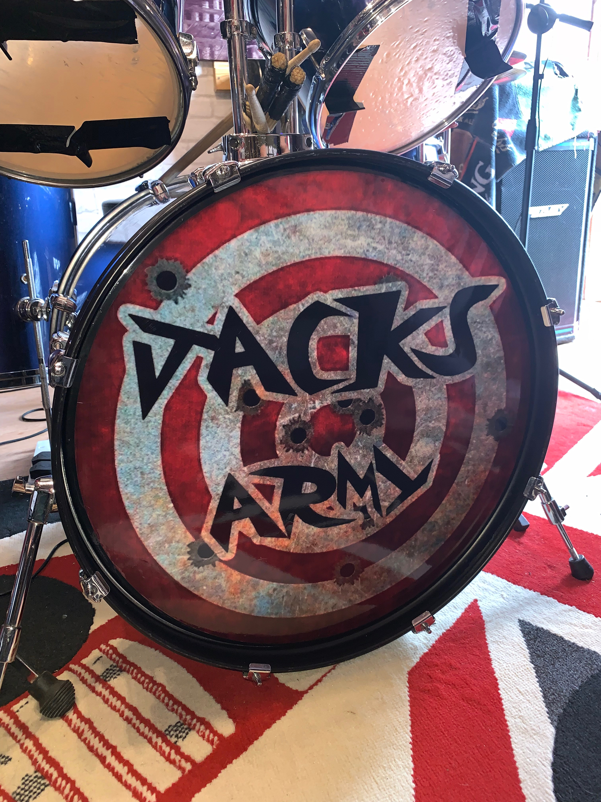 CUSTOM PERSONALISED BAND NAME OR LOGO DRUMKIT DECAL STICKER bass drum