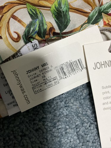 Pre-owned Johnny Was Silk Journey Kimono Nwt$515 Xsmall Scarf Prints Reversible In Multicolor