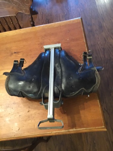 1970. Nordica  Leather Snow Ski BOOT. Size 10 1/2 & display Boot Rack aluminum