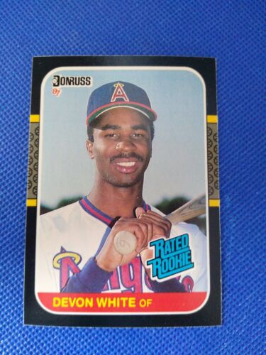 1987 Donruss Baseball #38 - Devon White - Los Angeles Angels - Rookie Card. rookie card picture