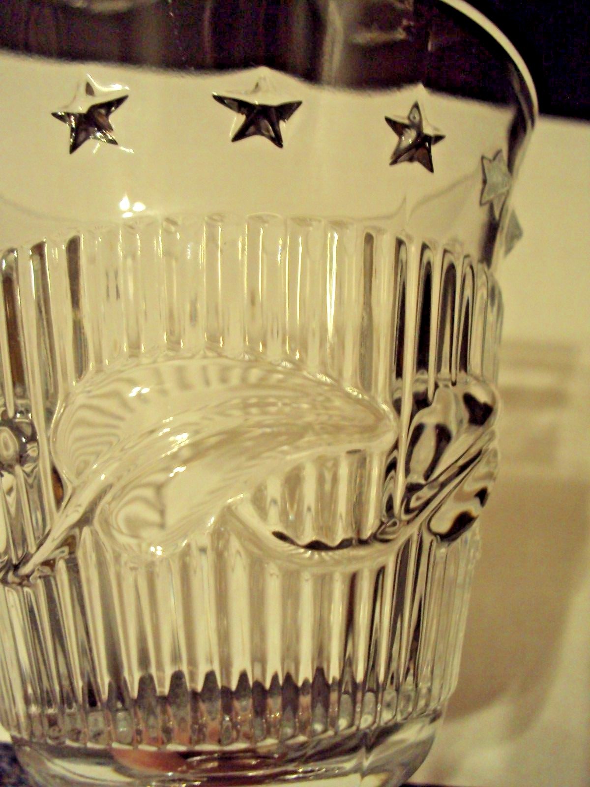 Set of 4 Crystal Fostoria Wistar Star Leaf Stem 6