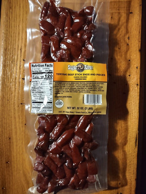 New Teriyaki Sugar River Beef Snack Links Sticks Ends & Pieces 2 lbs Snack Stick