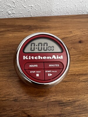 KitchenAid Digital Kitchen Timer  Red & Chrome Cooks Series - Tested & Working