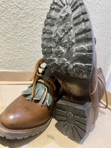 Pre-owned Freebird By Steven 'robertson Combat Lace-up Boot Size 9 In Brown