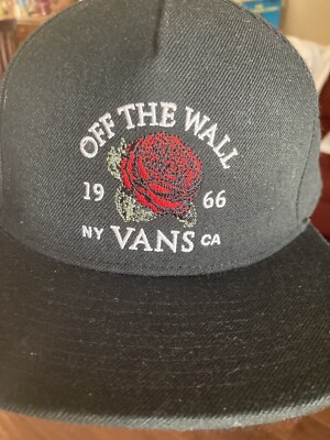 NWT VANS Seely Snapback Hat OS Off the Wall 1966 Roses Wool Blend VN0A7SCRBLK