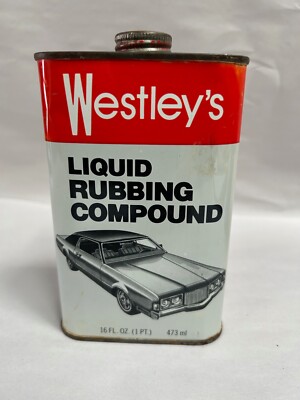 Vintage Westley's Liquid Rubbing Compound Auto Display Tin Can (A5)