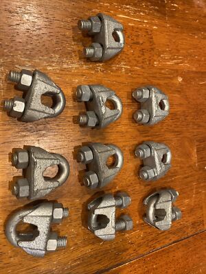 1/2 - 7/16 '' Galvanized  Cable Wire Rope Clips Clamps - 10 Pack