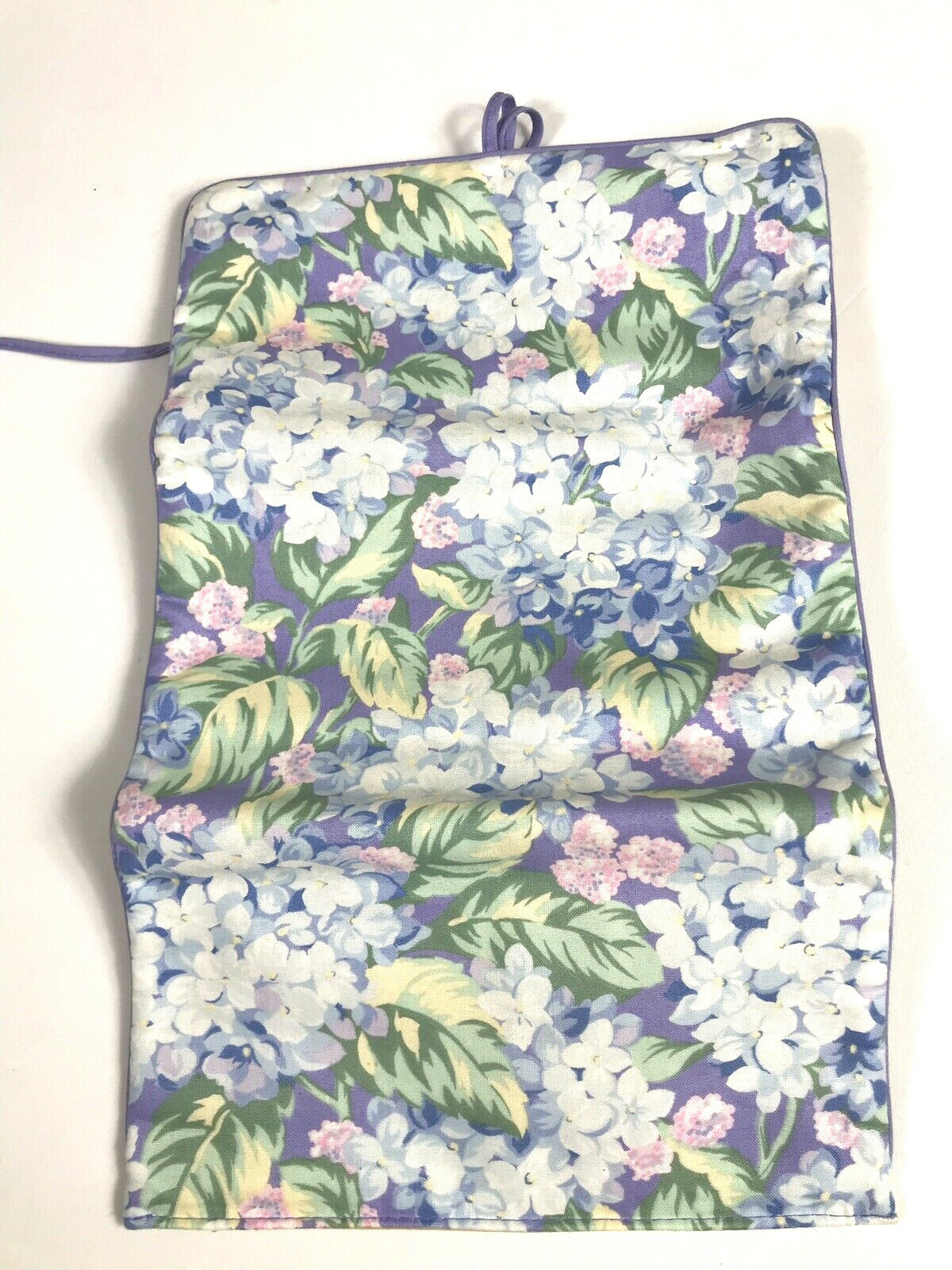Vintage 1980s DVF Jewelry Roll Pouch Case Organizer Cloth Travel Bag Floral cf