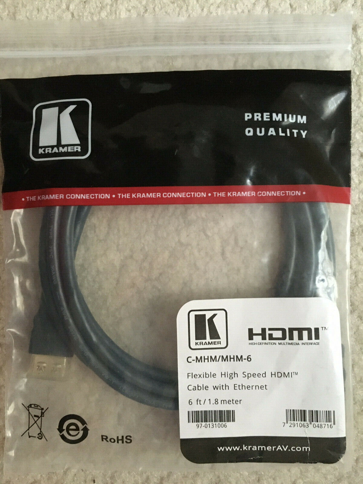 数量限定セール  Kramer C-MHM/MHM-6 Cable HDMI Micro Ethernet with Speed High アクセサリ