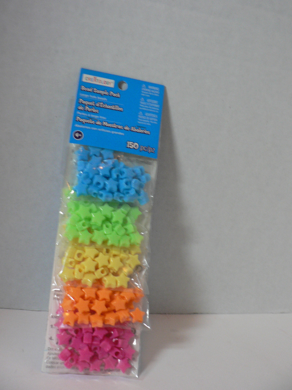 BEAD SAMPLE PACK  250 STAR SHAPED BEADS INCLUDING INSTRUCTIONS FOR JEWLERY