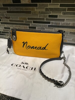 Coach Nomad Crossbody  Turn lock Colorblock Yellow 65029 NWT