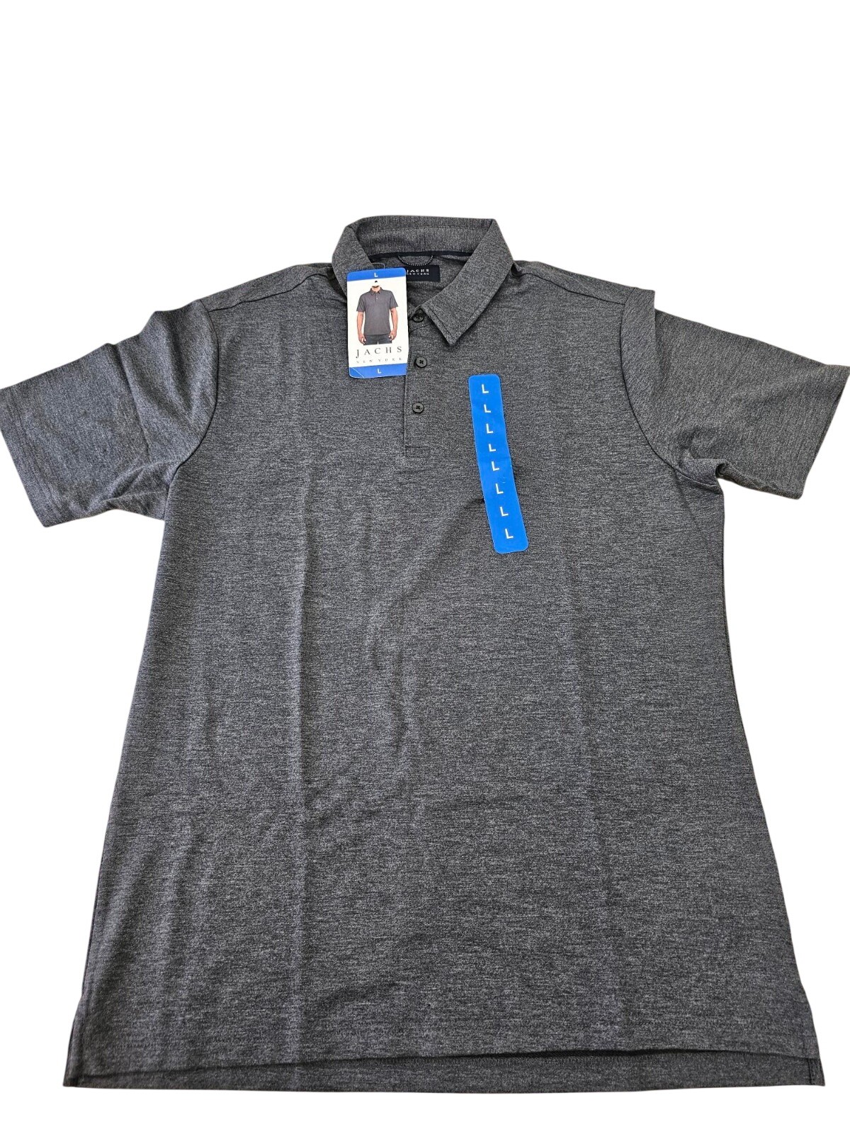 Jachs New York Mens Short Sleeve Classic Fit Polo Shirt - GREY - LARGE