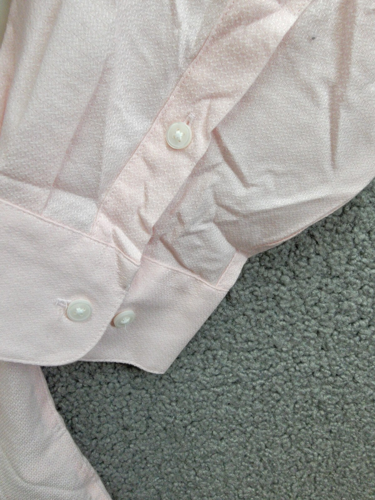 Bar III Slim-Fit Stretch Diamond Dobby Dress Shirt Men's XL 17-17.5 Pink L/S - Picture 11 of 19