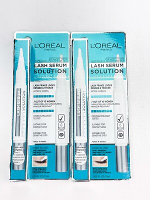 Loreal Makeup Lash Serum Solution Containing Hyaluronic Acid New 0.05 Oz Lot Of2