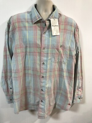 Tommy Bahama Men's Size 1XLB Multicolor Coastline Cord Castaway Plaid Shirt $148