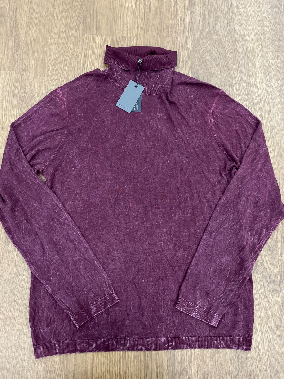 Pre-owned John Varvatos $298  Osborne Turtle Neck In Dark Plum Size: Medium In Purple