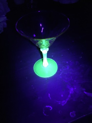 Vintage Watermelon Colored Glass Sherbert Wine Uranium