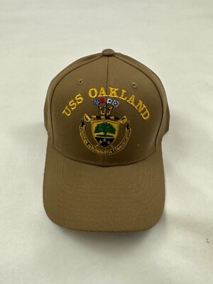 New The Corps USS Oakland LCS 24 Beige Baseball Cap One Size