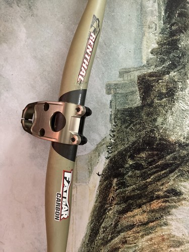 Renthal Duo Stem & Carbon fatbar 755 Bar 10° X50 Alloy Black/Gold 365g Dh Enduro