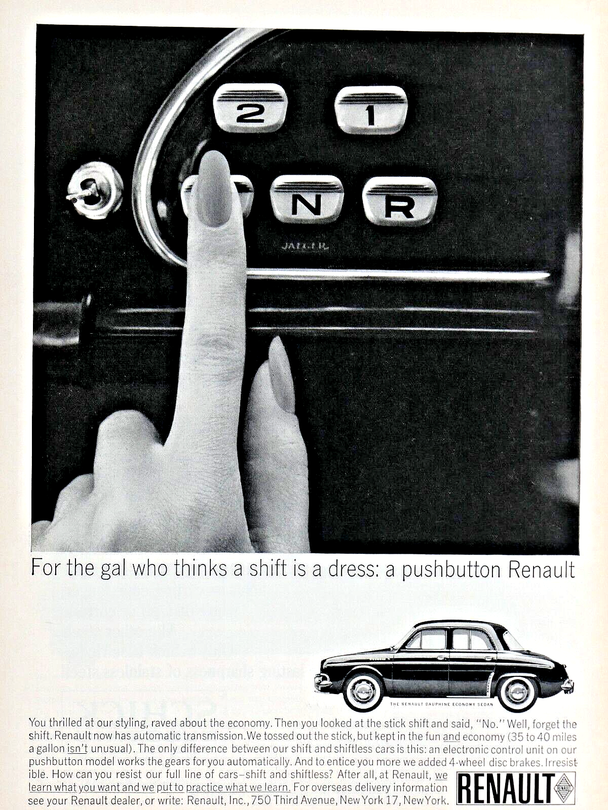 1964 Renault Jaeger Pushbutton Panel Vintage A Lady's Touch