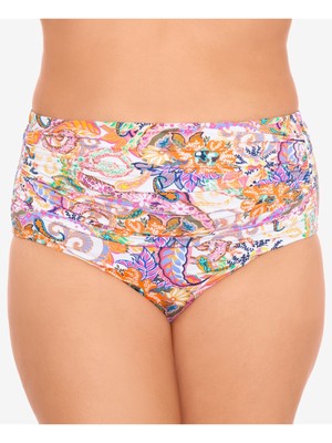 

LAUREN RALPH LAUREN Женский оранжевый эластичный купальник с высокой талией, низ