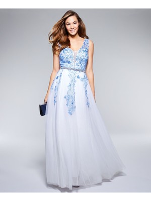 СКАЖИТЕ ДА женскому вечернему платью без рукавов цвета слоновой кости + расклешенный крой 5