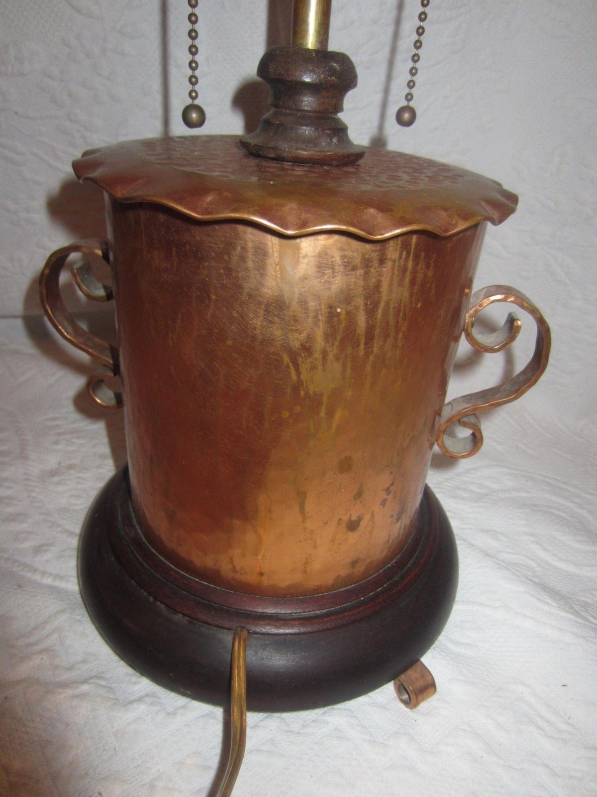 Arts and Crafts Hammered Copper Lamp with Copper finial - 1950's
