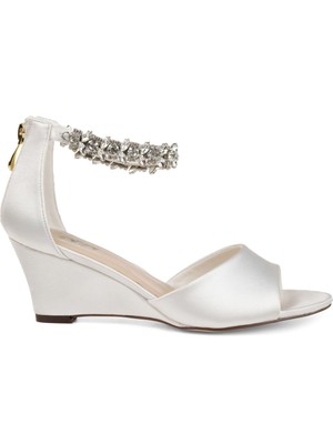 

JOURNEE COLLECTION Женские сандалии Connor с круглым носком на танкетке серого и белого цвета Gem, Белый, CONNOR-WEDGE