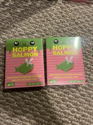 Happy Salmon Hoppy Salmon Fun Family Party  Card Game Easter Version Set Of 2