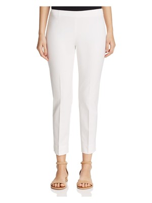

LAFAYETTE 148 Женские белые эластичные брюки с вытачками на молнии, Белый, MEP434R1675