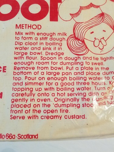 Studio 66a SCOTLAND Grannie's Dumpling Cloot 100% Cotton Handprinted           W