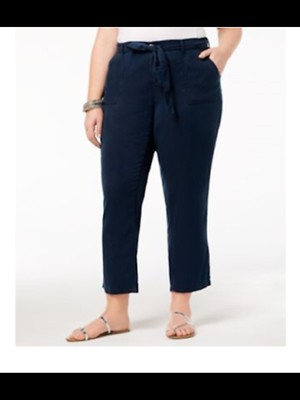 

STYLE - COMPANY Женские темно-синие прямые брюки с поясом, Navy, 100013196