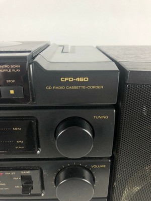 Sony CFD-460 VTG Boom Box CD Radio Cassette-Corder, Black - Detectable Speakers