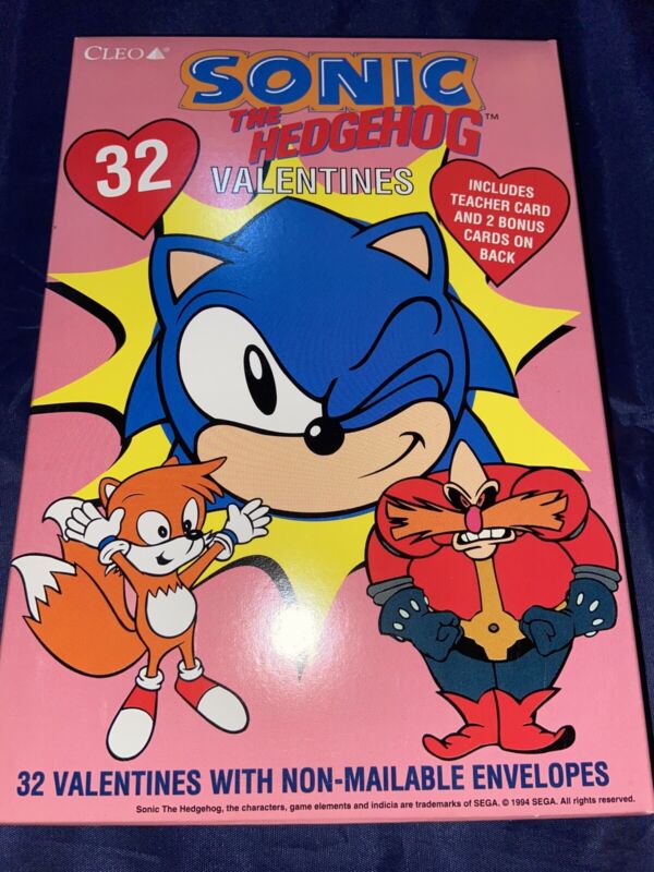 Sonic The Hedgehog SEGA 32 Valentine Day Cards Cleo Vintage New Old Stock