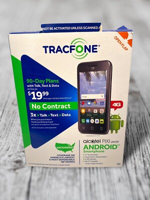 Alcatel Pixi Unite A466BG (TracFone) Smartphone 4'' Screen 8GB WiFi 2 MP Camera