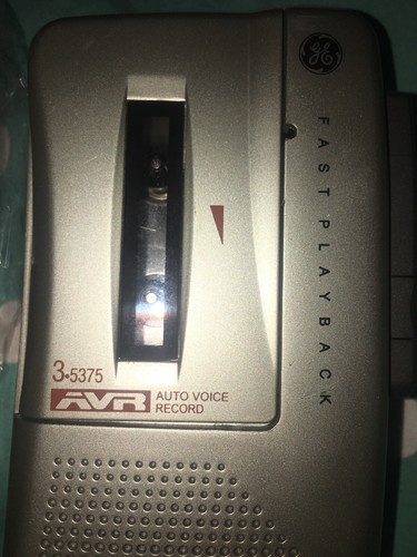 GE Fast Playback Recorder Auto Voice Record 3-5375A AVR w/5 microcassette tape